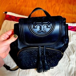 Tory Burch Black Fleming Backpack